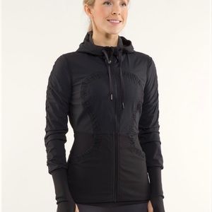 Lululemon dance studio jacket reversible black grey gray size 4 pockets
